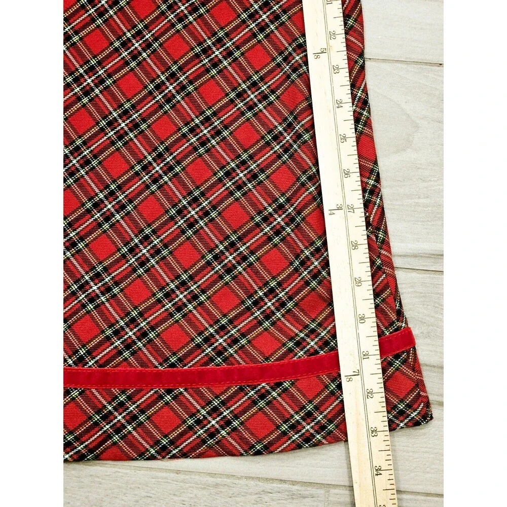 Vintage Red Plaid Midi Skirt - Basic Editions - Size 10 - Classic Holiday Look - Picture 6 of 10